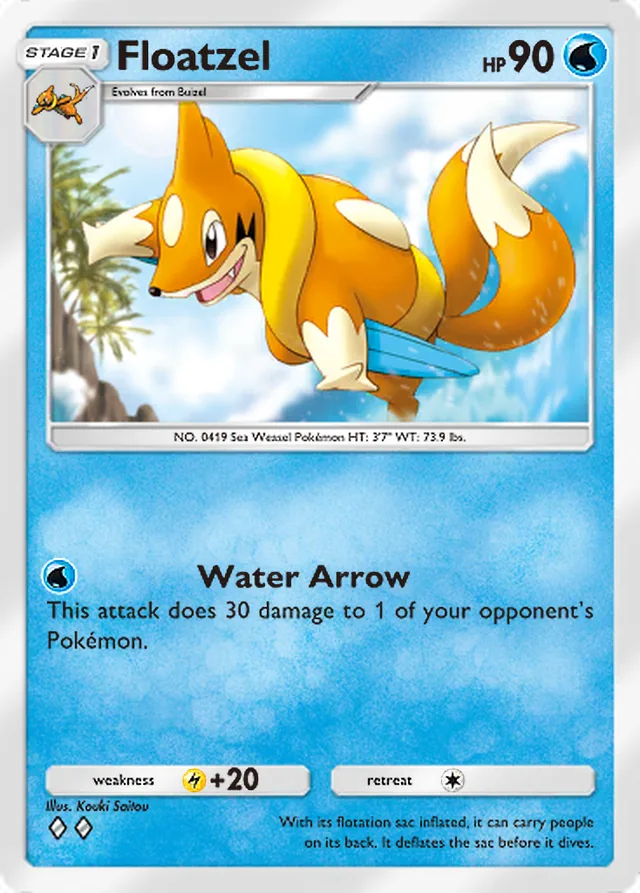 Floatzel, Shining Revelry #017, Stage 1 Water Pokémon, illustrated by Kouki Saitou