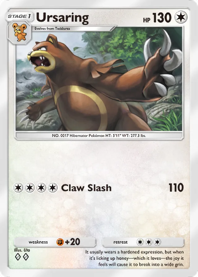 Ursaring, Secluded Springs #061, Stage 1 Colorless Pokémon, illustrated by Uta