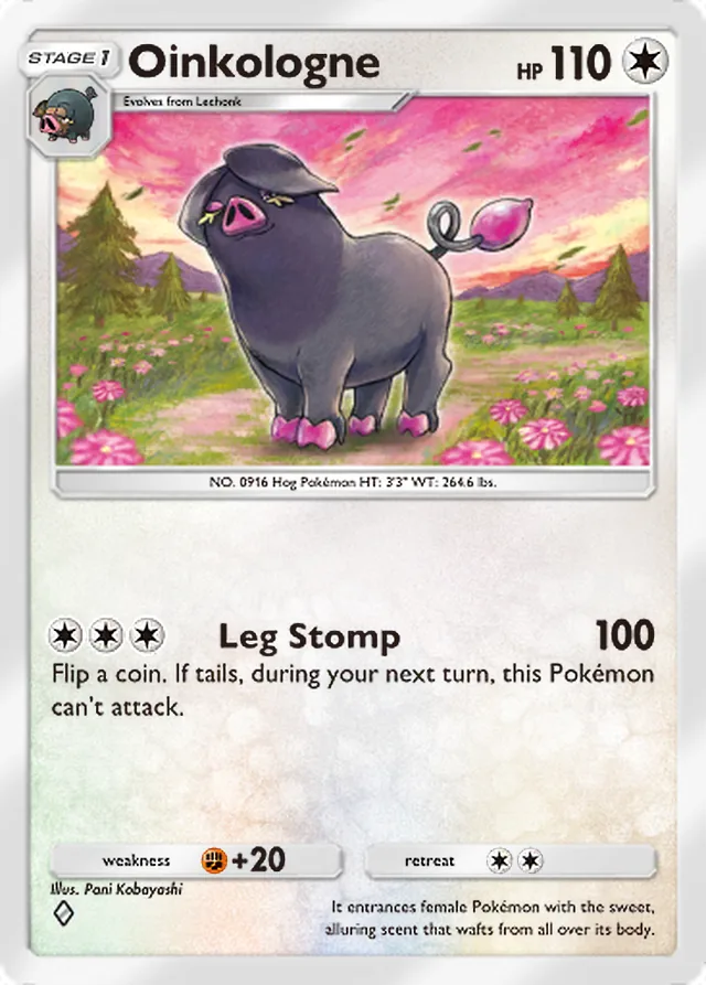 Oinkologne, Paldean Wonders #080, Stage 1 Colorless Pokémon, illustrated by Pani Kobayashi