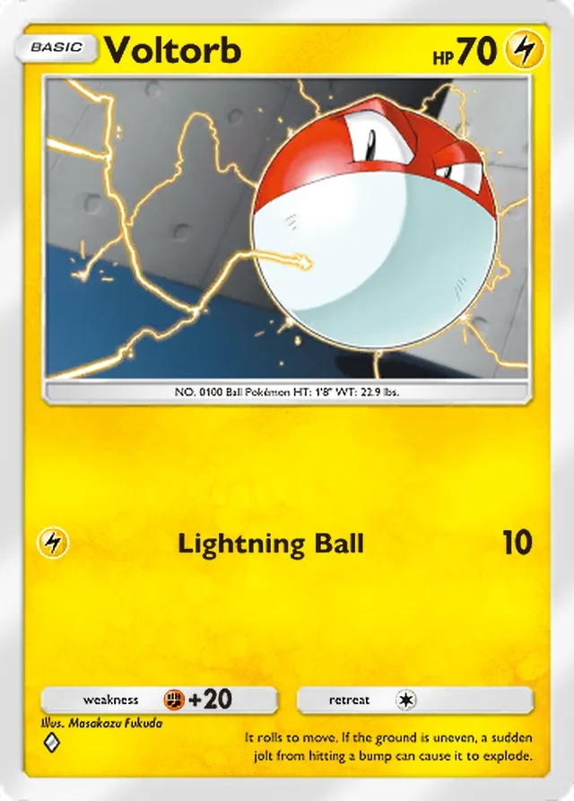 Voltorb, Shining Revelry #023, Basic Lightning Pokémon, illustrated by Masakazu Fukuda