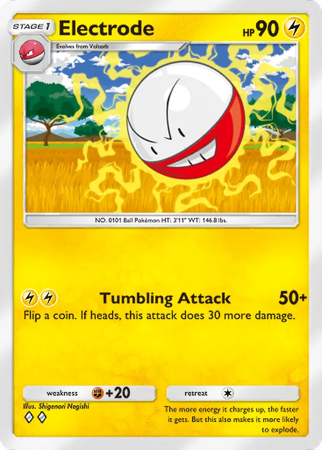 Electrode, Shining Revelry #024, Stage 1 Lightning Pokémon, illustrated by Shigenori Negishi