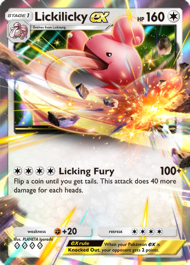Lickilicky ex, Space-Time Smackdown #125, Stage 1 Colorless Pokémon, illustrated by PLANETA Igarashi