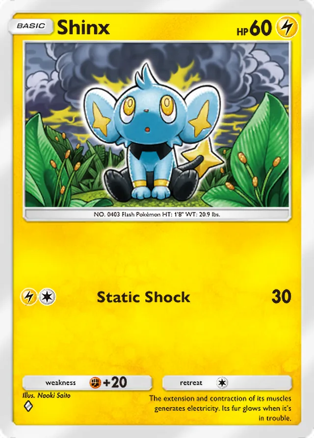 Shinx, Ruler of the Skies #051, Basic Lightning Pokémon, illustrated by Naoki Saito