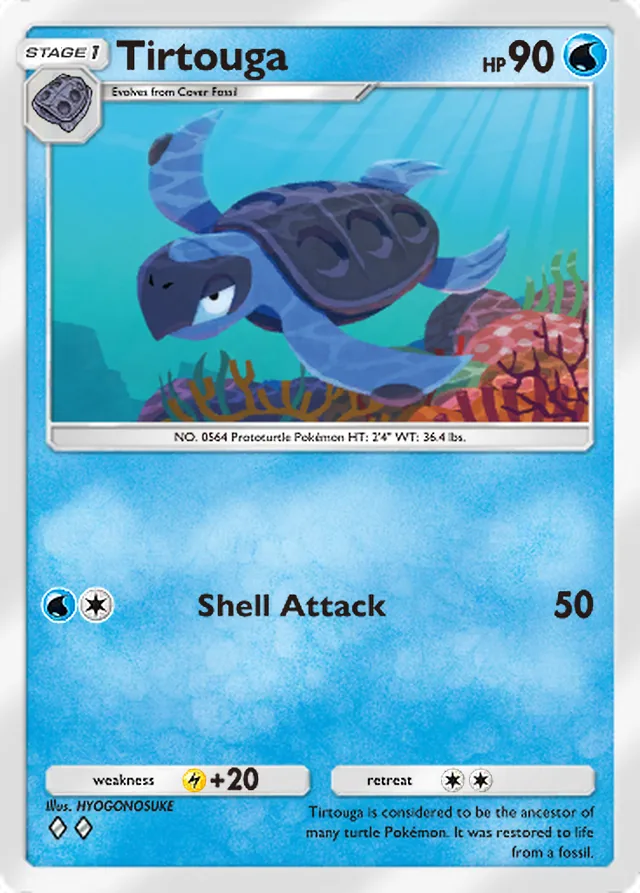 Tirtouga, Mega Rising #066, Stage 1 Water Pokémon, illustrated by HYOGONOSUKE