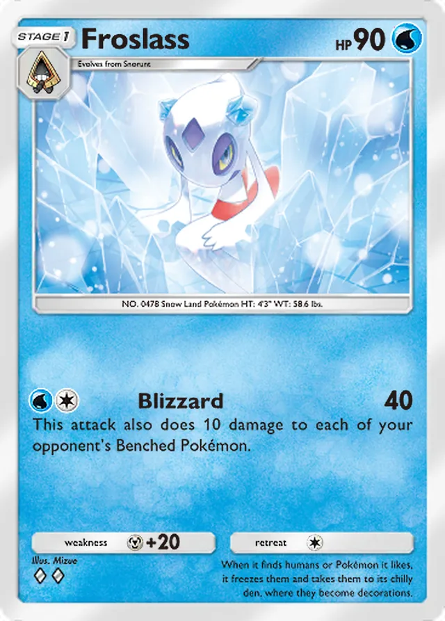 Froslass, Triumphant Light #019, Stage 1 Water Pokémon, illustrated by Mizue