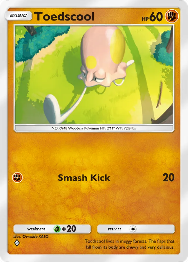 Toedscool, Paldean Wonders #059, Basic Fighting Pokémon, illustrated by Oswaldo KATO