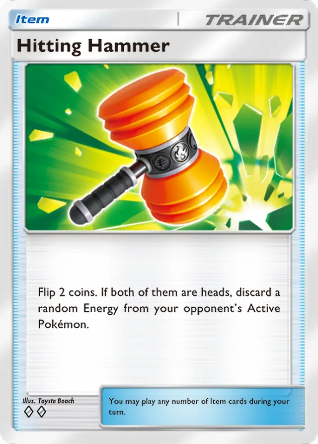 Hitting Hammer, Mega Rising #215, Trainer card, illustrated by Toyste Beach