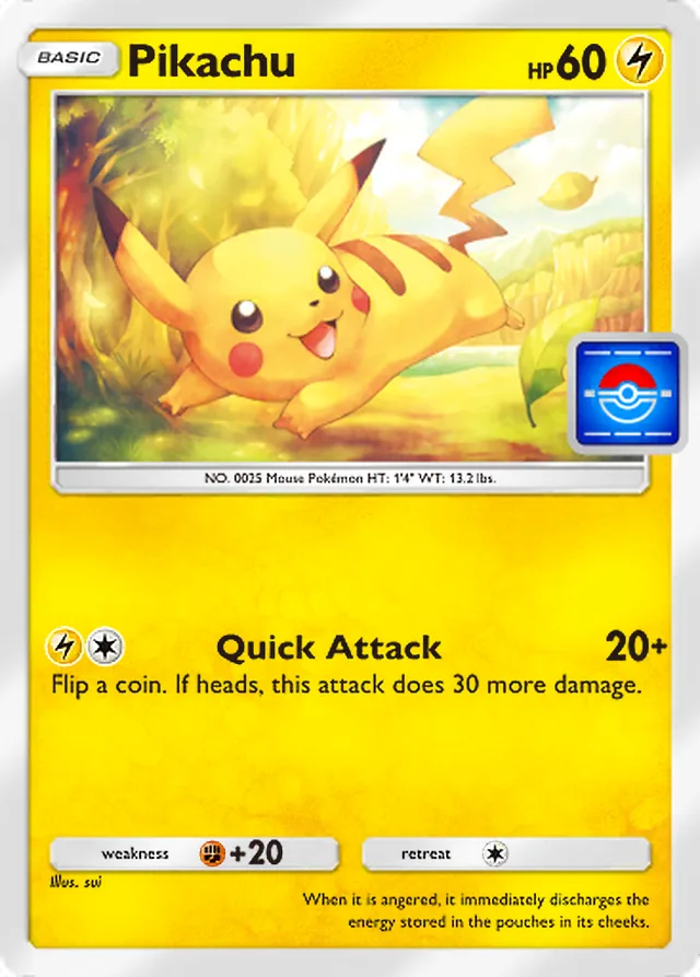 Pikachu, Promo-A #111, Basic Lightning Pokémon, illustrated by sui
