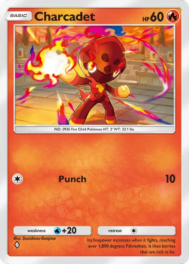Charcadet, Paldean Wonders #019, Basic Fire Pokémon, illustrated by Souichirou Gunjima