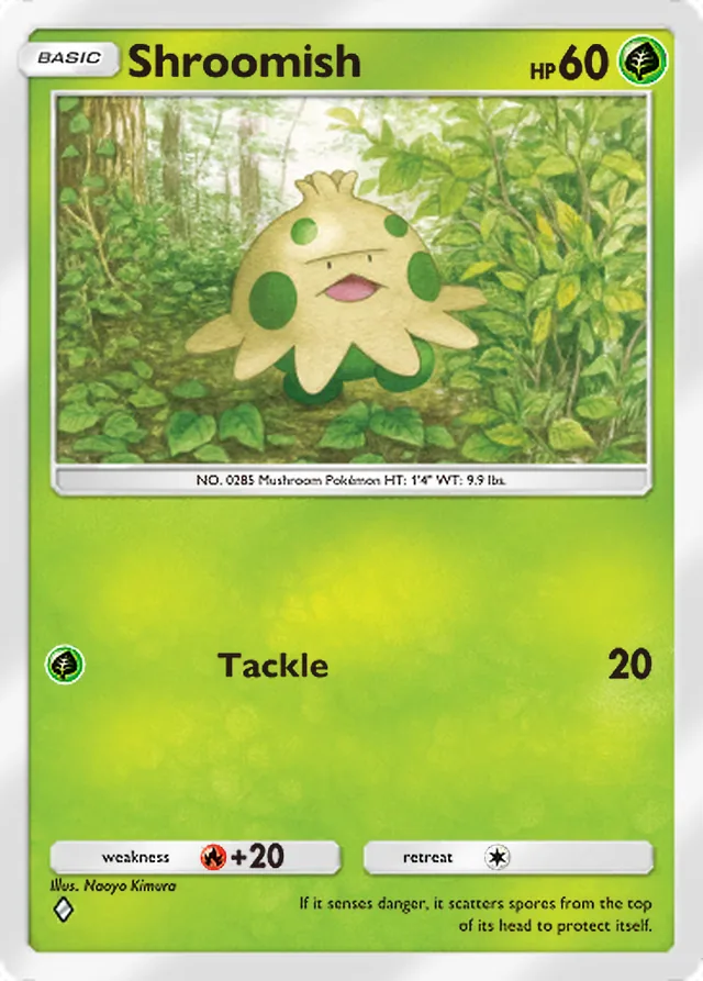 Shroomish, Mega Rising #011, Basic Grass Pokémon, illustrated by Naoyo Kimura
