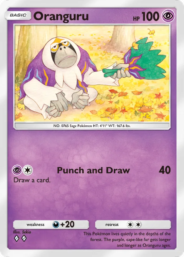 Oranguru, Team Rocket’s Ambition #033, Basic Psychic Pokémon, illustrated by Sekio