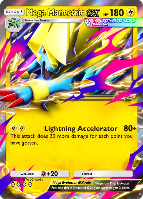 Mega Manectric ex & Heliolisk deck key card