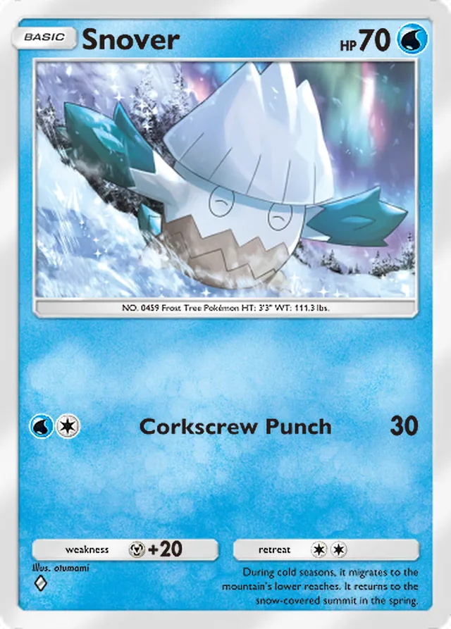 Snover, Triumphant Light #020, Basic Water Pokémon, illustrated by otumami