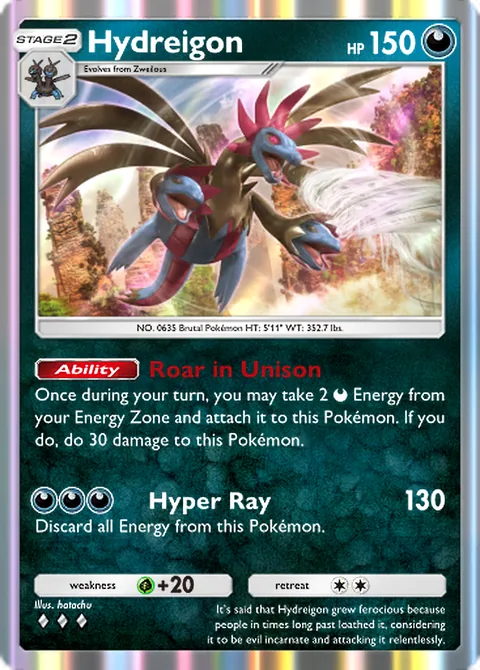 Hydreigon & Mega Absol ex deck key card