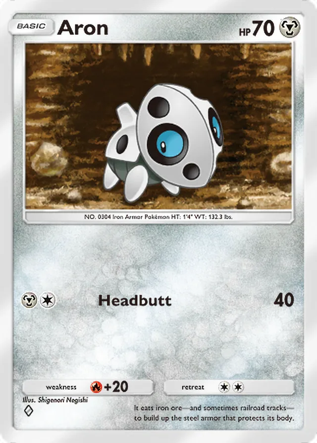 Aron, Extradimensional Crisis #048, Basic Metal Pokémon, illustrated by Shigenori Negishi