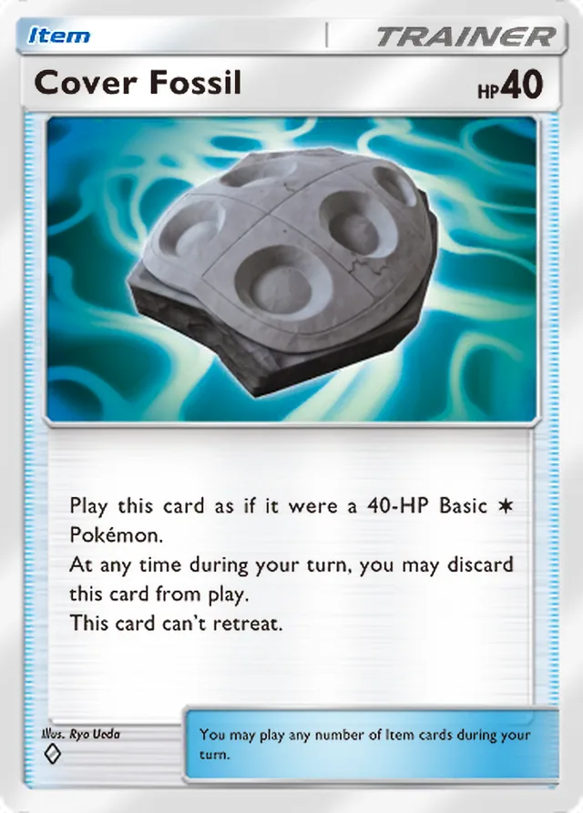 Cover Fossil, Mega Rising #216, Trainer card, illustrated by Ryo Ueda