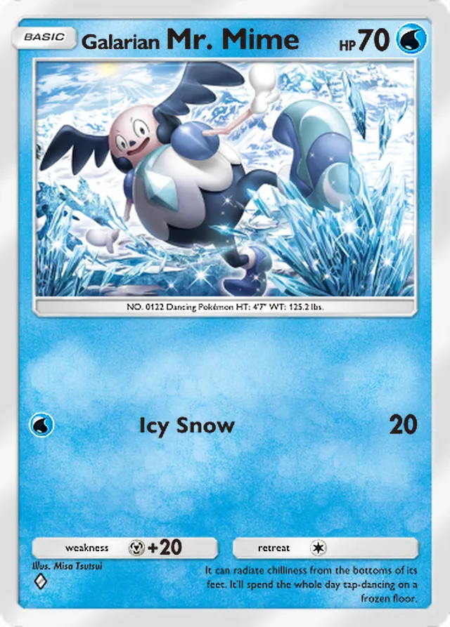 Galarian Mr. Mime, Fantastical Parade #030, Basic Water Pokémon, illustrated by Misa Tsutsui