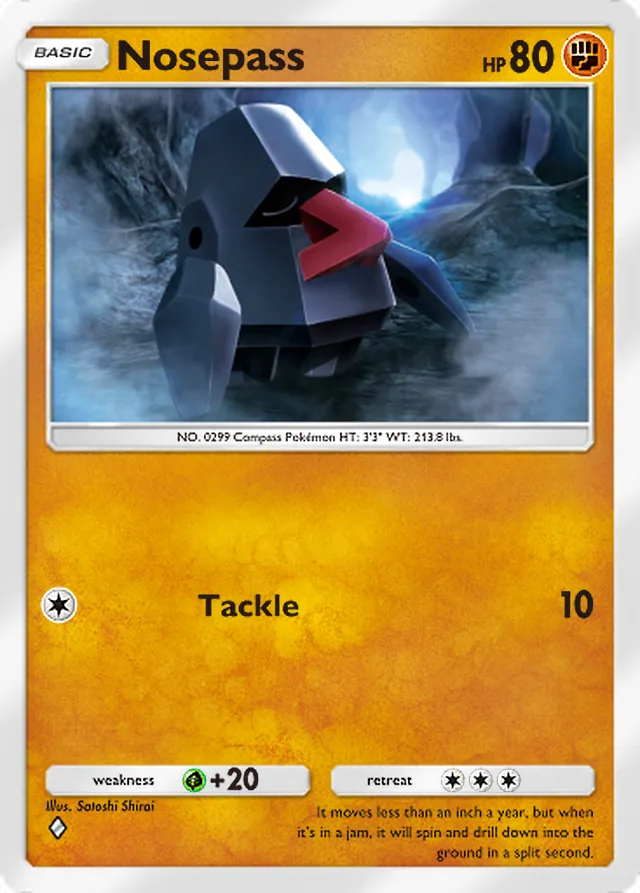 Nosepass, Triumphant Light #042, Basic Fighting Pokémon, illustrated by Satoshi Shirai