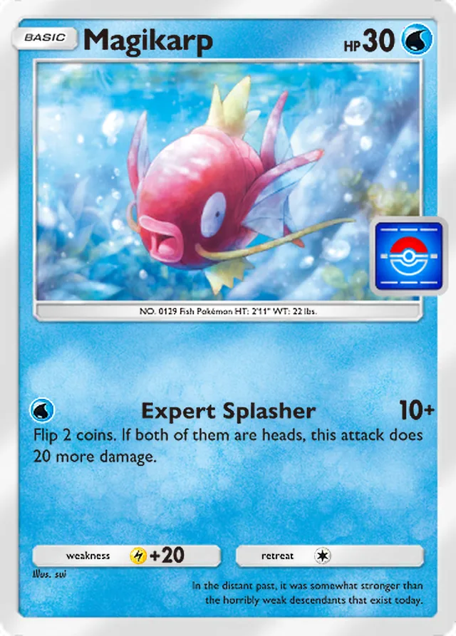 Magikarp, Promo-B #014, Basic Water Pokémon, illustrated by sui