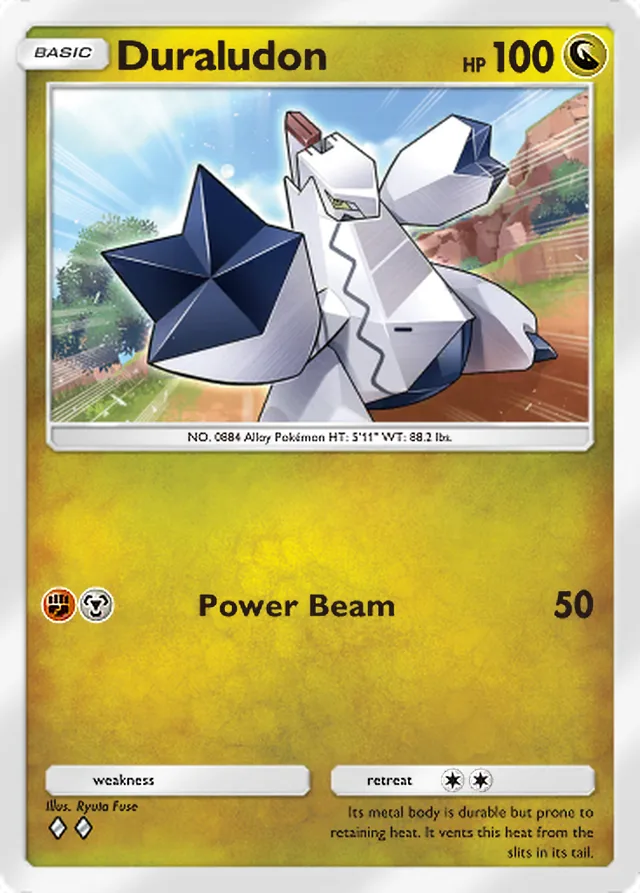 Duraludon, Team Rocket’s Ambition #055, Basic Dragon Pokémon, illustrated by Ryuta Fuse