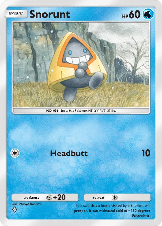 Snorunt, Everyday Wonders #016, Basic Water Pokémon, illustrated by Naoyo Kimura