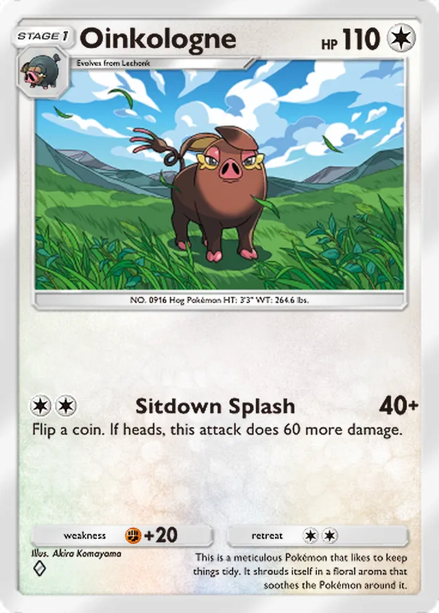 Oinkologne, Team Rocket’s Ambition #066, Stage 1 Colorless Pokémon, illustrated by Akira Komayama