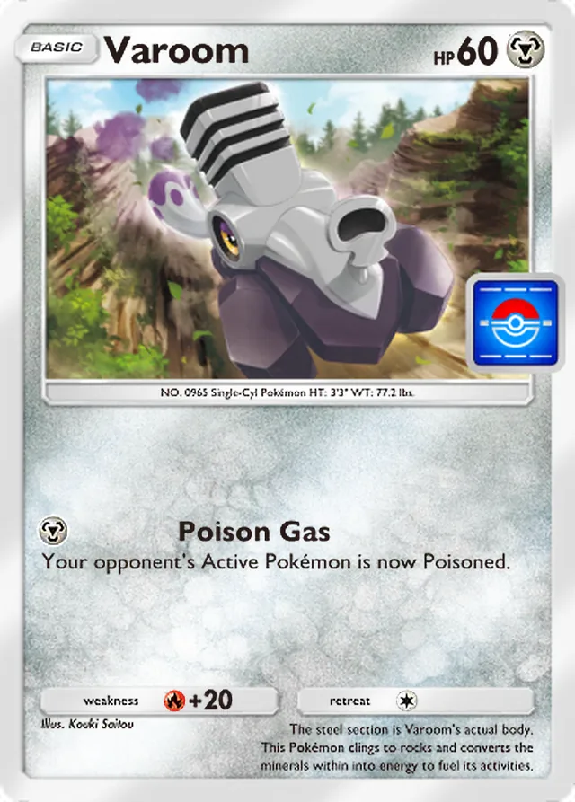 Varoom, Promo-B #044, Basic Metal Pokémon, illustrated by Kouki Saitou