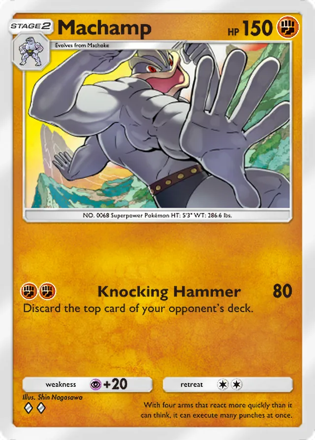 Machamp, Fantastical Parade #081, Stage 2 Fighting Pokémon, illustrated by Shin Nagasawa