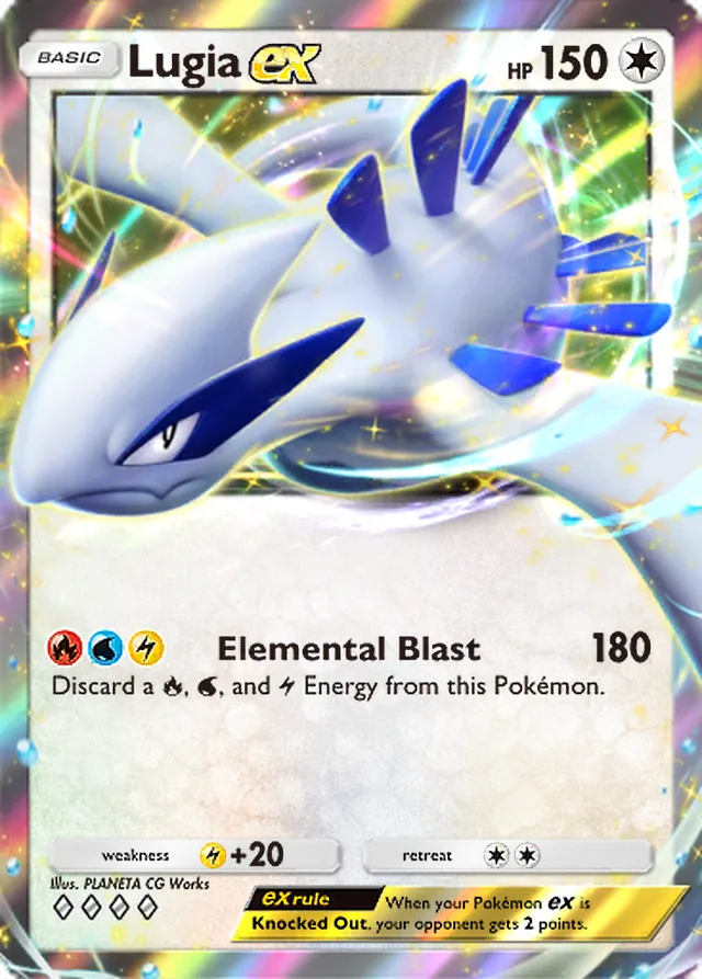 Lugia ex, Wisdom of Sea and Sky #149, Basic Colorless Pokémon, illustrated by PLANETA CG Works