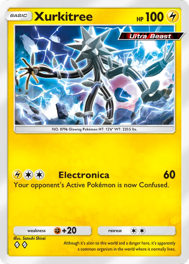 Xurkitree, Extradimensional Crisis #020, Basic Lightning Pokémon, illustrated by Satoshi Shirai