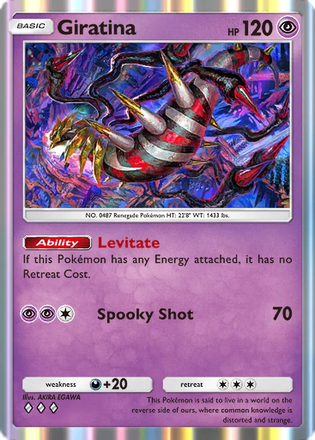 Giratina, Space-Time Smackdown #078, Basic Psychic Pokémon, illustrated by AKIRA EGAWA