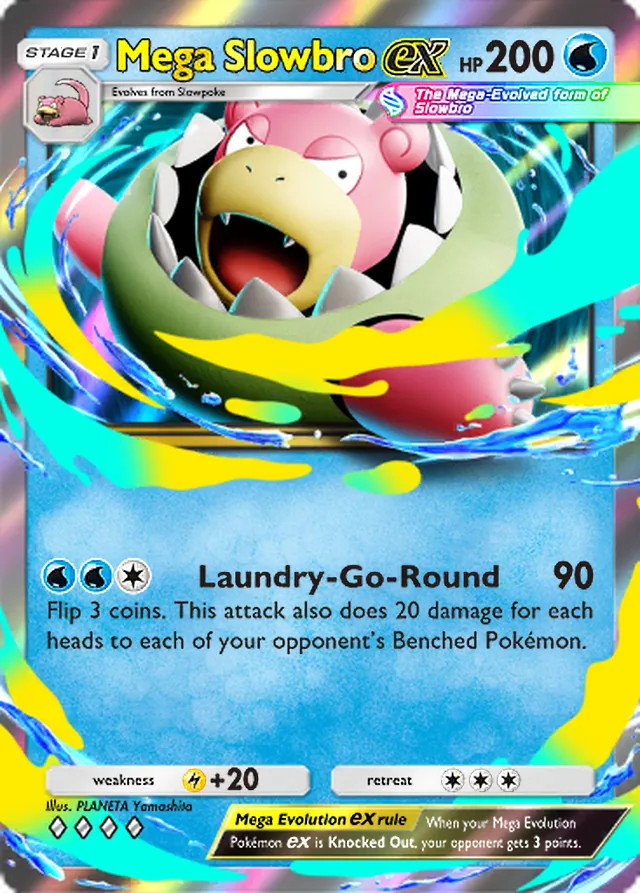 Mega Slowbro ex, Mega Shine #016, Stage 1 Water Pokémon, illustrated by PLANETA Yamashita