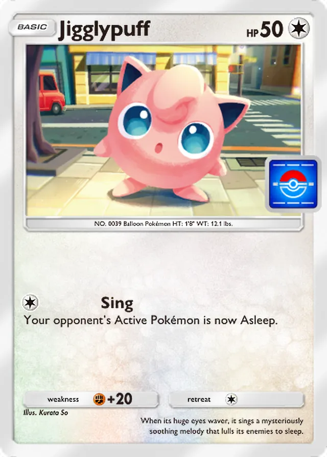 Jigglypuff, Promo-A #022, Basic Colorless Pokémon, illustrated by Kurata So