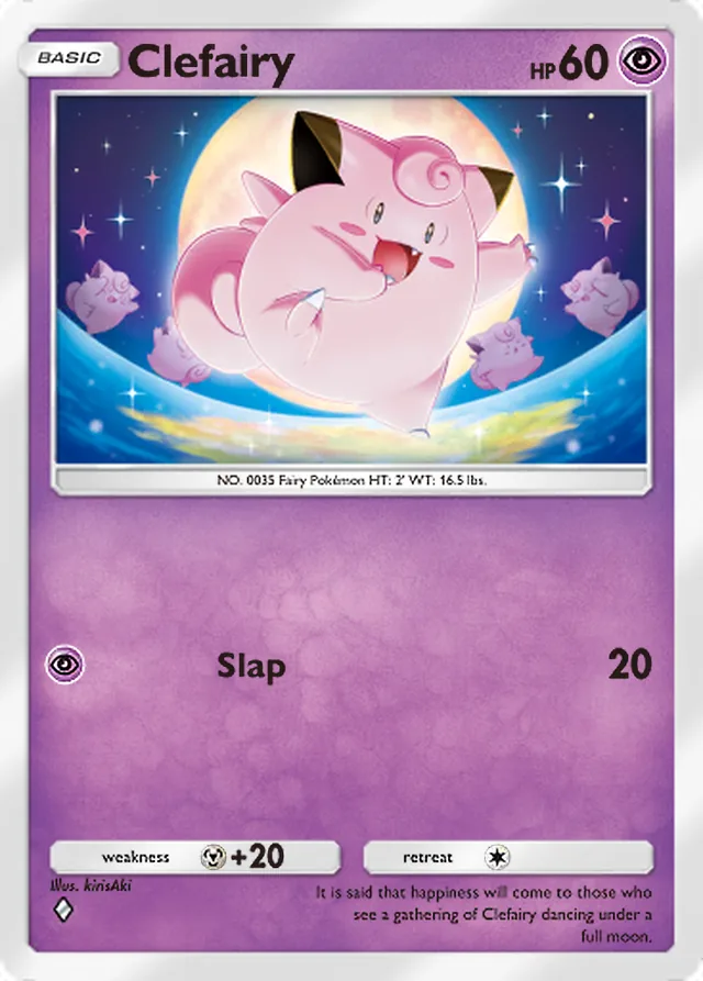 Clefairy, Genetic Apex #113, Basic Psychic Pokémon, illustrated by kirisAki