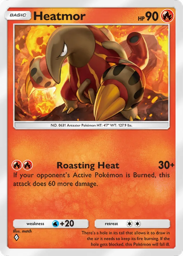Heatmor, Wisdom of Sea and Sky #037, Basic Fire Pokémon, illustrated by match