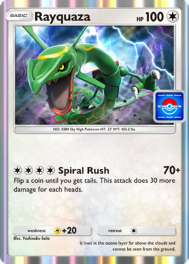 Rayquaza, Promo-A #063, Basic Colorless Pokémon, illustrated by Yoshinobu Saito
