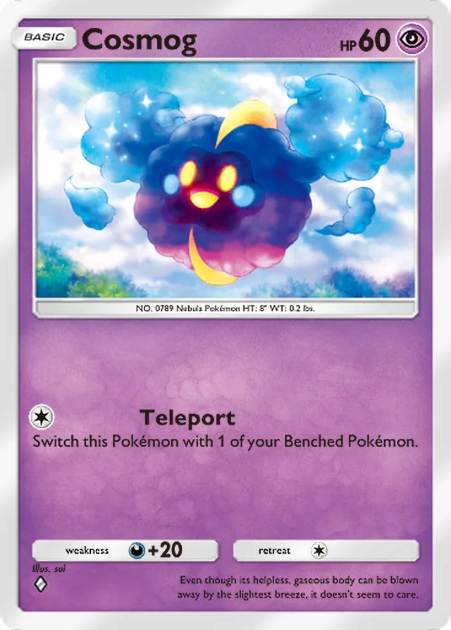 Cosmog, Celestial Guardians #085, Basic Psychic Pokémon, illustrated by sui