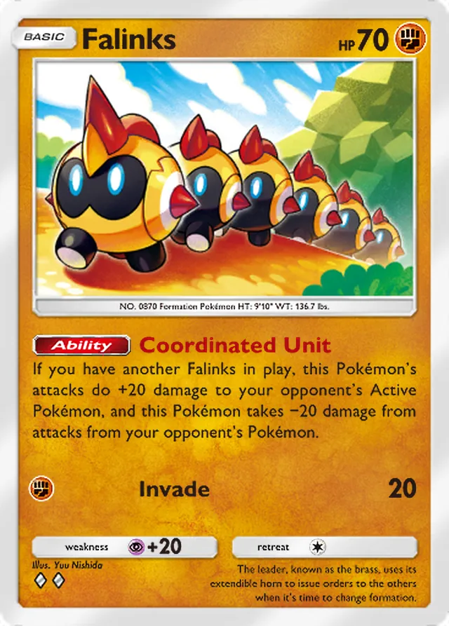 Falinks, Fantastical Parade #092, Basic Fighting Pokémon, illustrated by Yuu Nishida