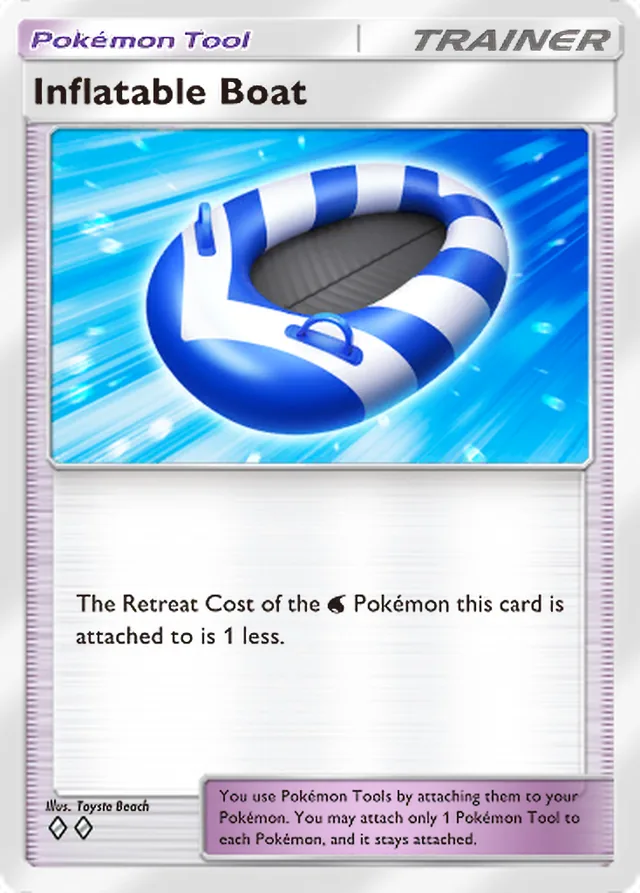 Inflatable Boat, Secluded Springs #067, Trainer card, illustrated by Toyste Beach