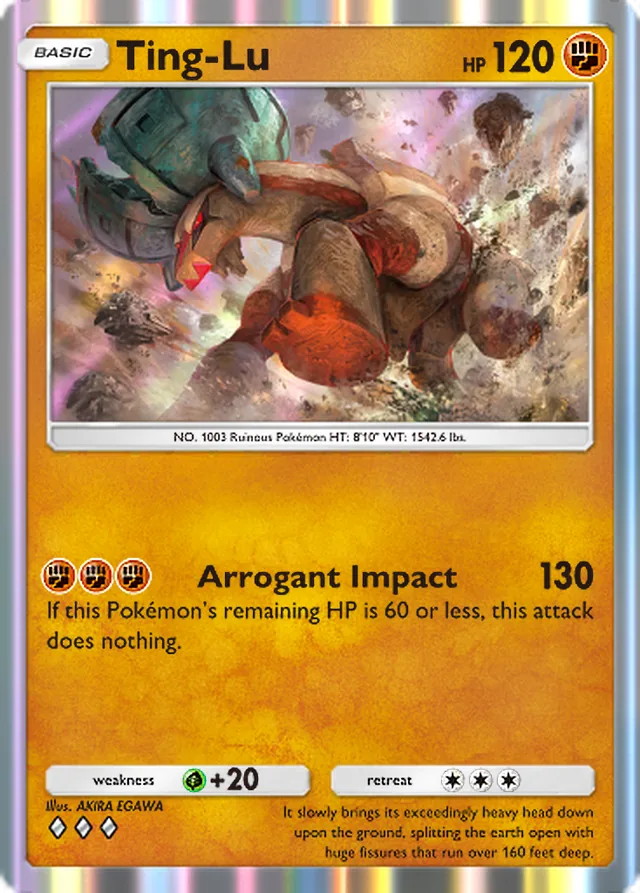 Ting-Lu, Paldean Wonders #062, Basic Fighting Pokémon, illustrated by AKIRA EGAWA