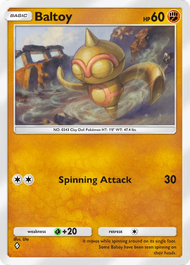 Baltoy, Extradimensional Crisis #030, Basic Fighting Pokémon, illustrated by Uta