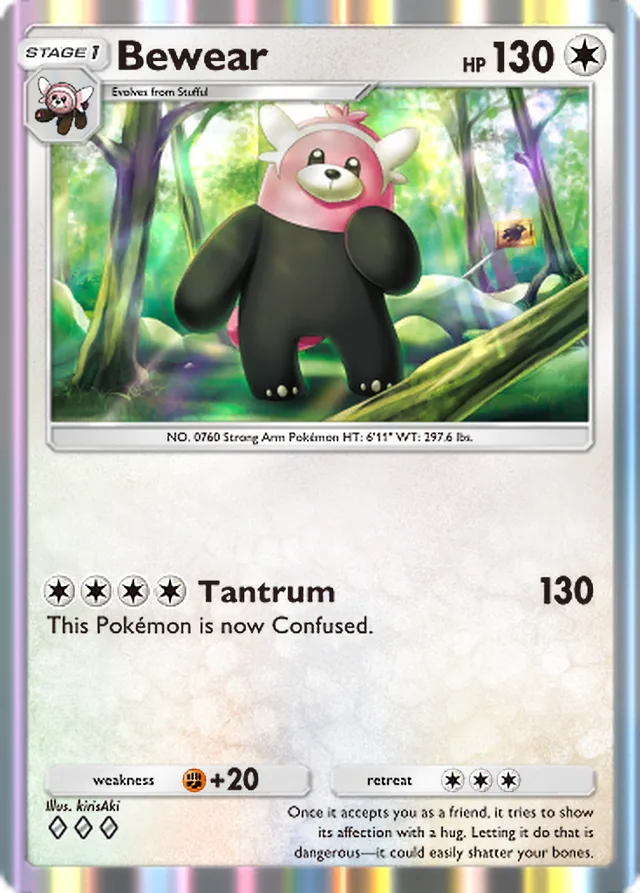 Bewear, Celestial Guardians #139, Stage 1 Colorless Pokémon, illustrated by kirisAki