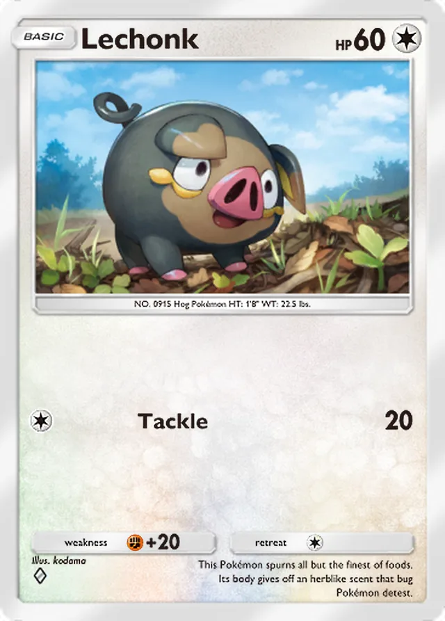 Lechonk, Paldean Wonders #079, Basic Colorless Pokémon, illustrated by kodama