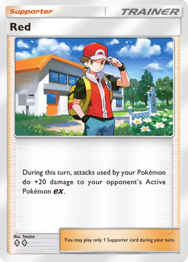 Red, Shining Revelry #071, Trainer card, illustrated by Teeziro