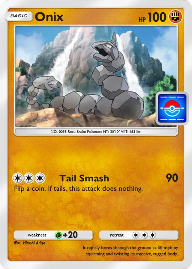 Onix, Promo-B #021, Basic Fighting Pokémon, illustrated by Hitoshi Ariga