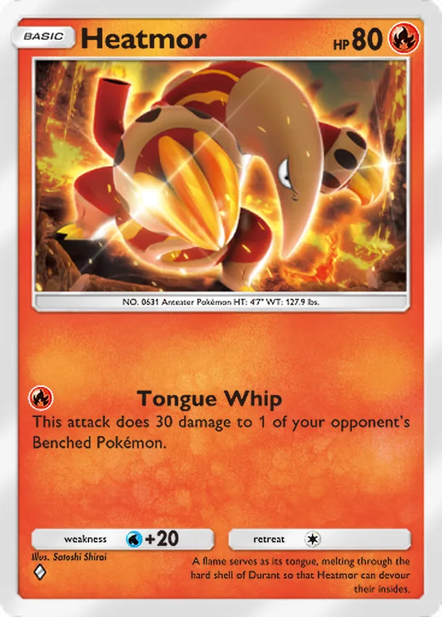 Heatmor, Mega Rising #044, Basic Fire Pokémon, illustrated by Satoshi Shirai