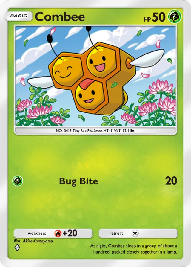 Combee, Triumphant Light #004, Basic Grass Pokémon, illustrated by Akira Komayama