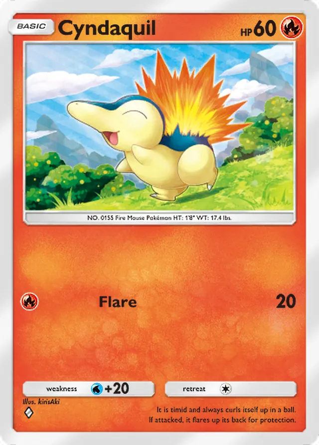 Cyndaquil, Wisdom of Sea and Sky #027, Basic Fire Pokémon, illustrated by kirisAki