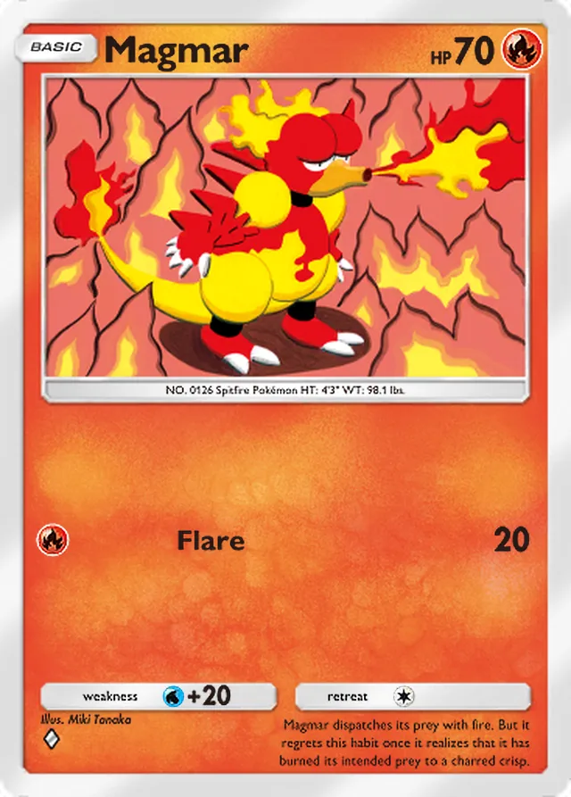 Magmar, Shining Revelry #011, Basic Fire Pokémon, illustrated by Miki Tanaka