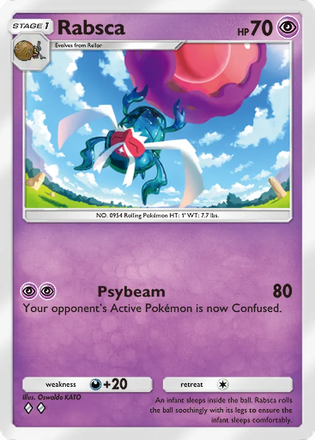 Rabsca, Paldean Wonders #049, Stage 1 Psychic Pokémon, illustrated by Oswaldo KATO